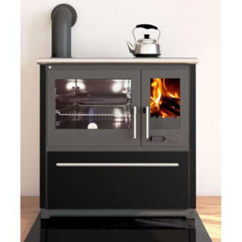 Опалювально-варильна піч Plamen 850 Glas чорна